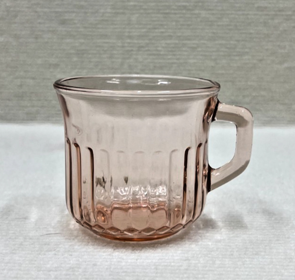 Vintage Fortecrisa Pink Ribbed Glass Mug Replaement Mexico